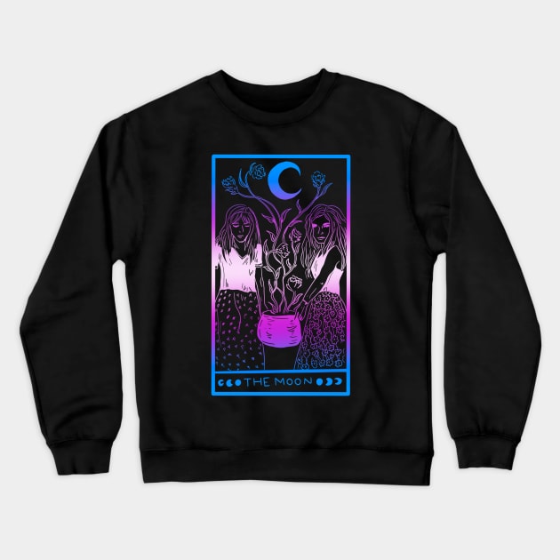 Midnight Margarita Moon - Tarot Card Trans Pride Crewneck Sweatshirt by TheDoodlemancer